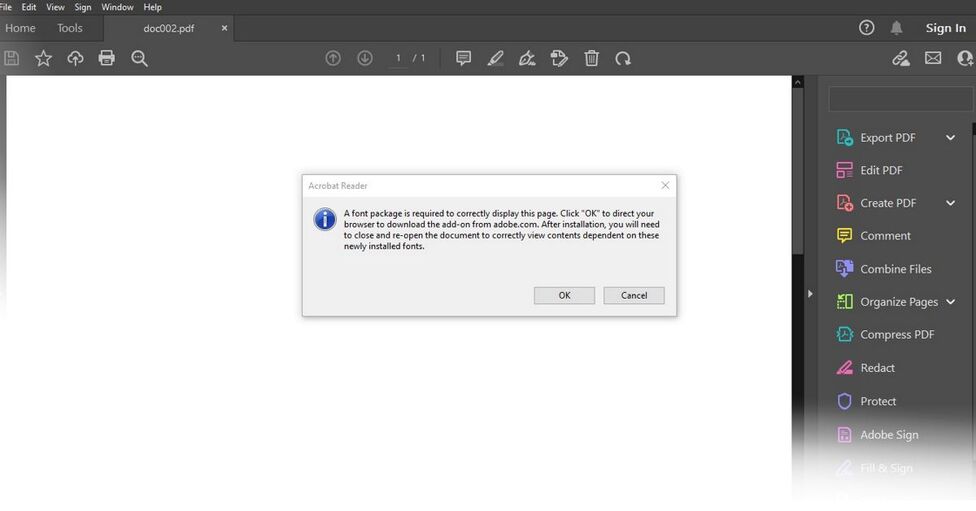 Adobe font package installation